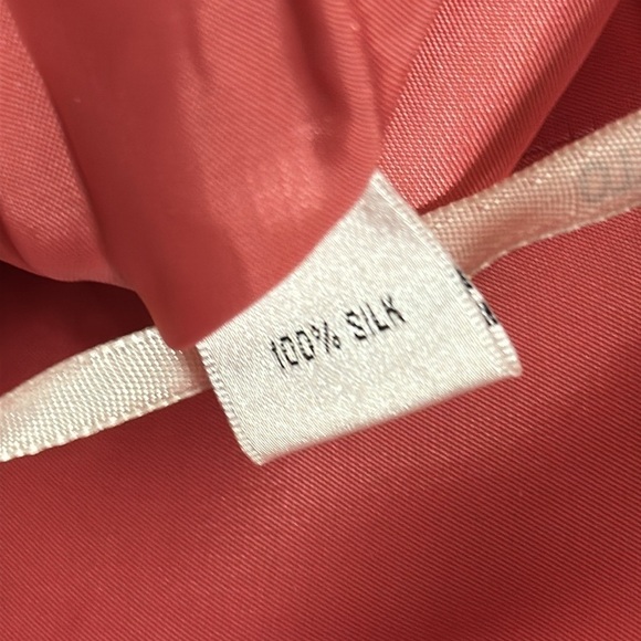 Chetta B Strapless Silk Dress Pink w/ Pastel Floral Frill Sz 10 Party Chic - Picture 8 of 10